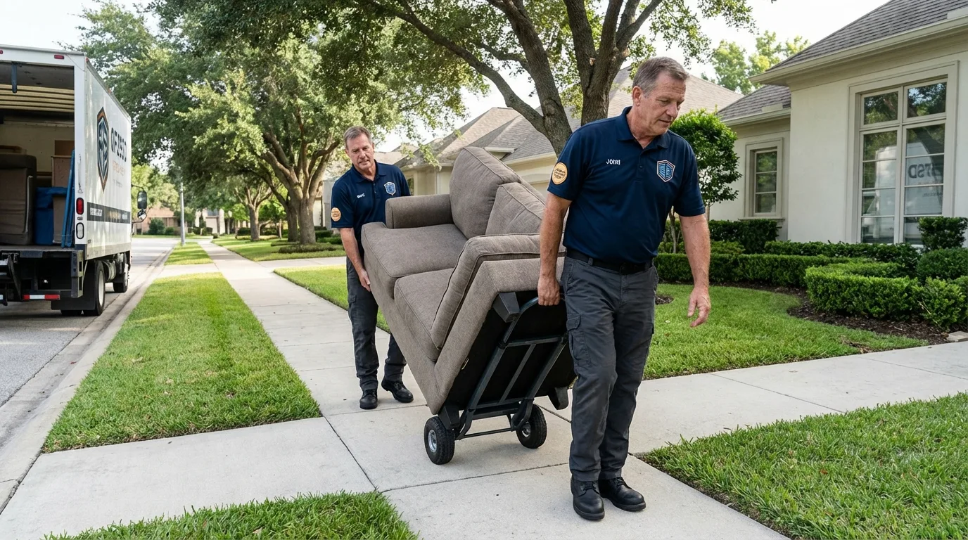 Local residential moving crew loading furniture in Havelock, NC